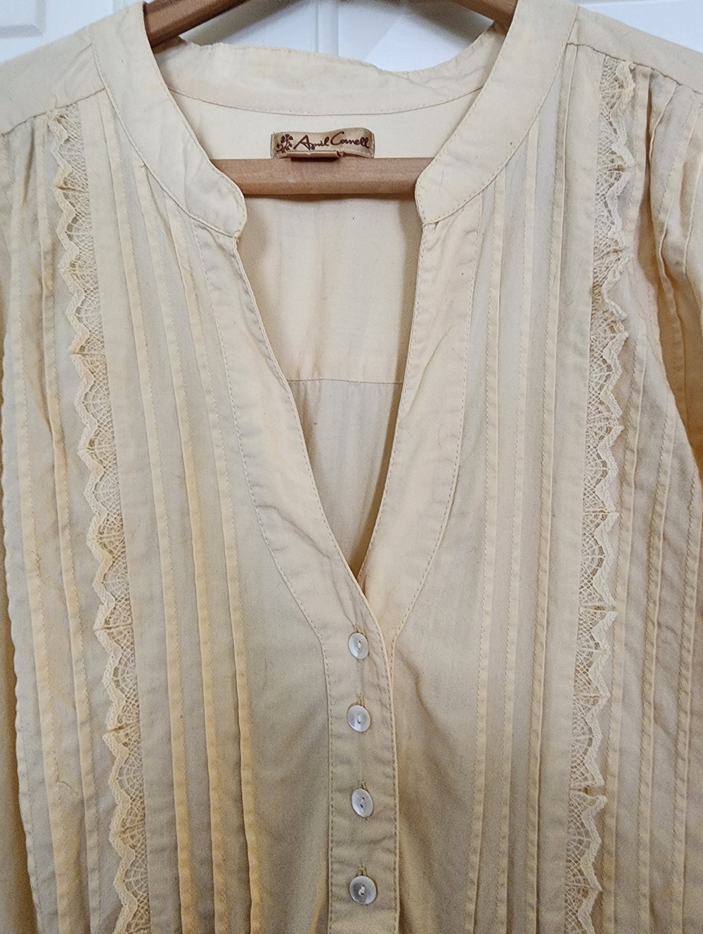 April Cornell Butter Yellow Dress Size Xl Cotton Cottagecore Tradwife Prairie - Picture 5 of 11
